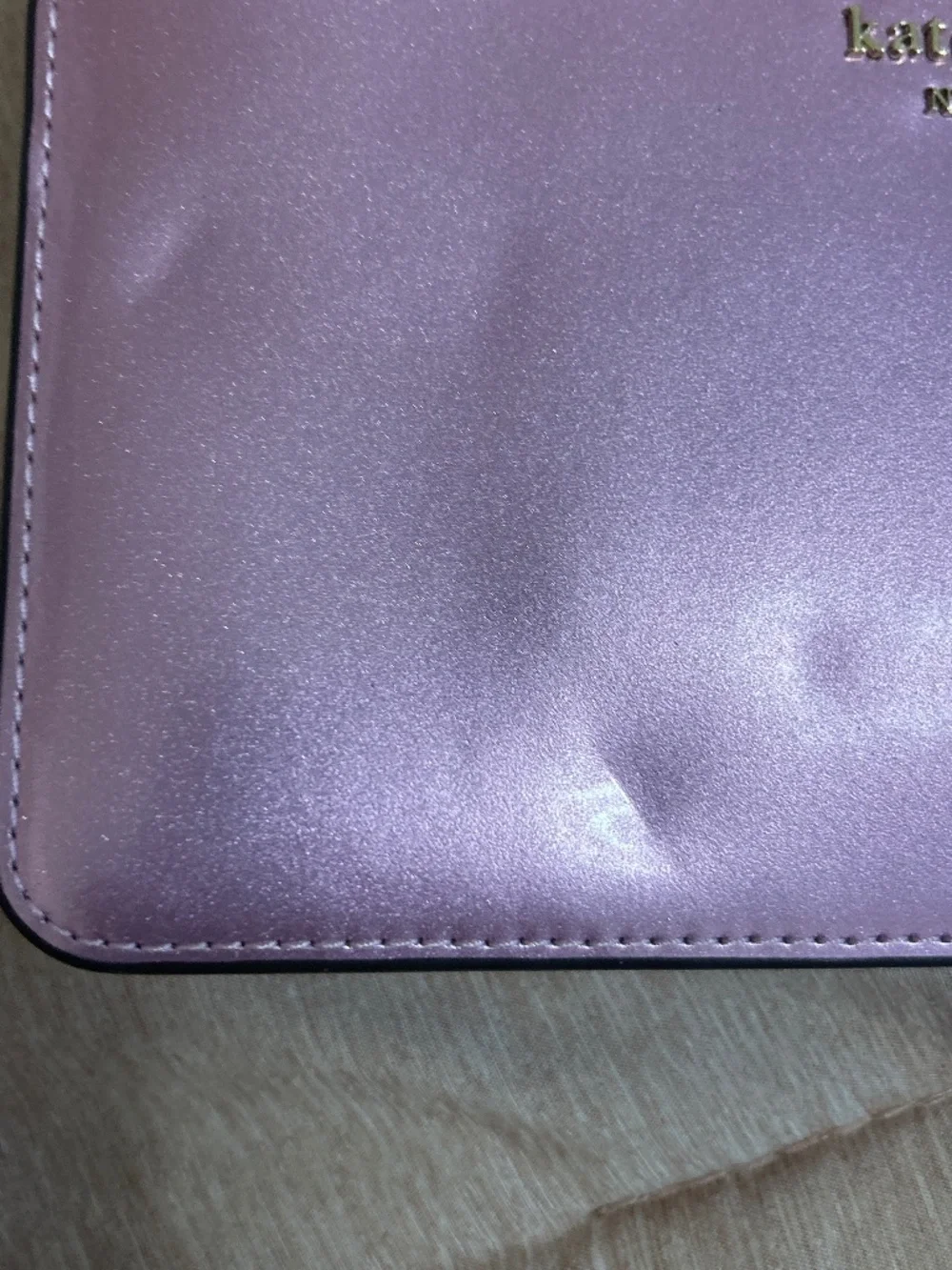 Kate Spade Metallic Lavender wristlet